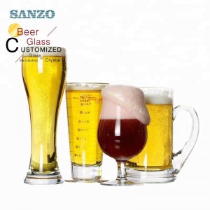 Sanzo โฆษณาเบียร์แก้วพร้อมที่จับโลโก้สลักเบียร์กระป๋องแก้วเบียร์เป๊ปซี่แก้วเบียร์
