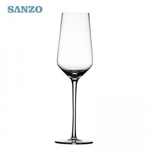 SANZO ตะกั่วฟรีสีดำขนาดที่กำหนดเองดื่มแก้วแชมเปญที่กำหนดเองขลุ่ยแชมเปญขลุ่ยขลุ่ยแก้วสีชมพูแชมเปญ